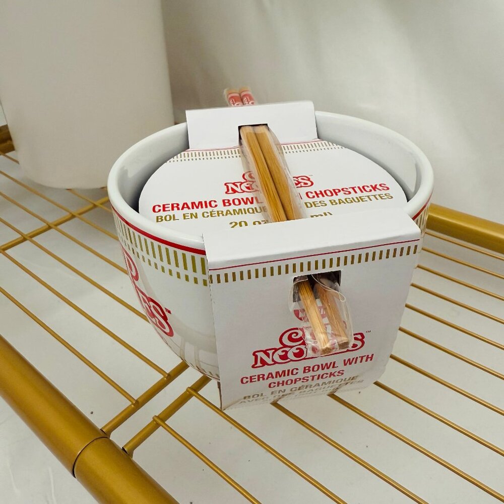 NWT Cup Noodles Ceramic Ramen Noodle Rice Bowl w/Chopsticks! - Picture 2 of 6
